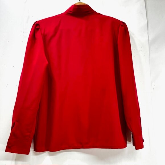 Vintage Yves St. Clair Blouse in red , pleated button up work/casual (B29) - Picture 2 of 6